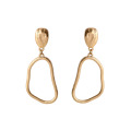 Top Design OEM Women Promotion Gift Pendant Earrings Jewelry Geometric Dangle Simple Gold Copper Alloy Drop Stud Charm Earring